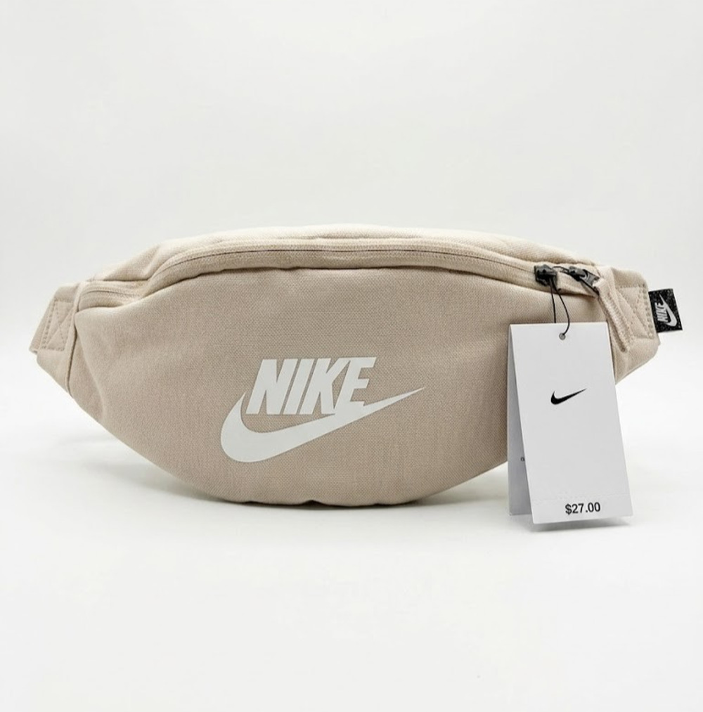 Nike Heritage Fanny Pack Waist Hip Pack Belt Bag Cream Light Orewood DB0490-104